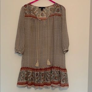 Printed chiffon boho dress. Forever 21